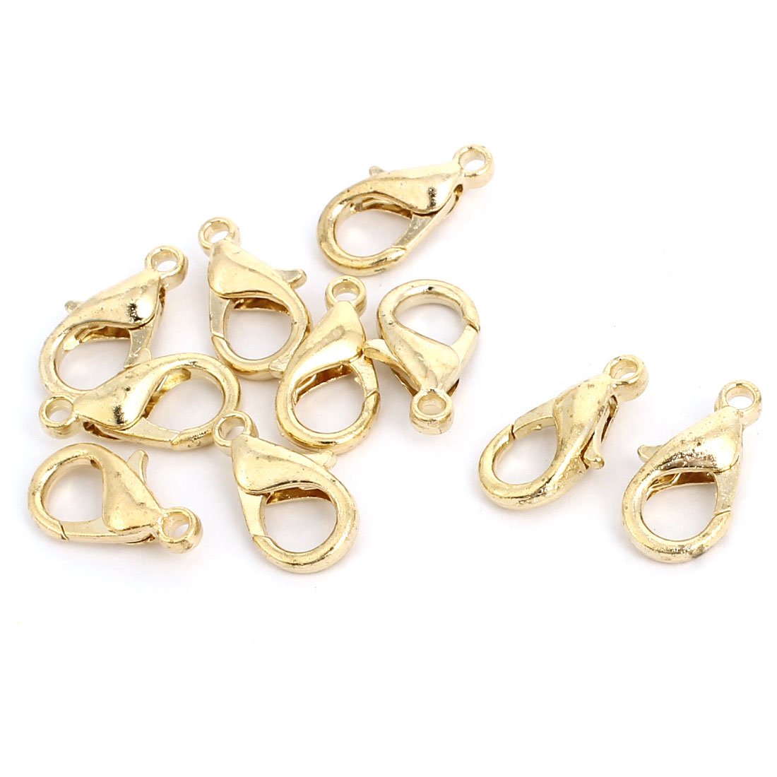 Qtqgoitem 10 Pcs Gold Plated 14mm Lobster Trigger Claw Clasp Jewellery Findings (model: 74d 78e 737 f4d 6b3)