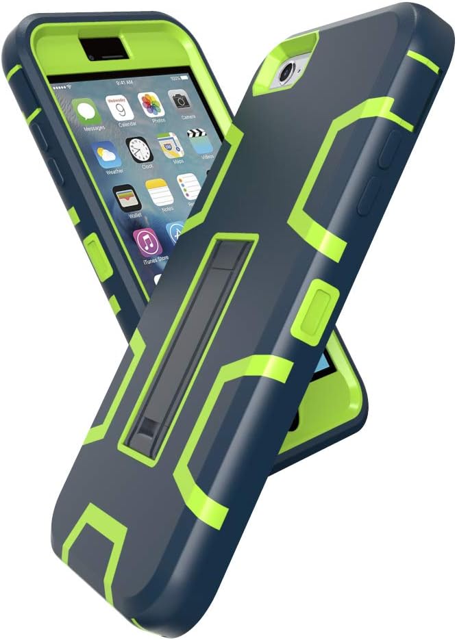 iPhone 6s Plus Case,iPhone 6 Plus Case,Kickstand Case for iPhone 6s Plus, Anti-Scratch Anti-Fingerprint Heavy Duty Protection Shockproof Rugged Cover for 5.5inch iPhone 6s Plus-Navy