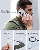 Vista 2 de Anillos adaptadores magnéticos 2 piezas compatibles con MagSafe, para Kindle Pop Socket Magnetic, para accesorios Magsafe y carga inalámbrica