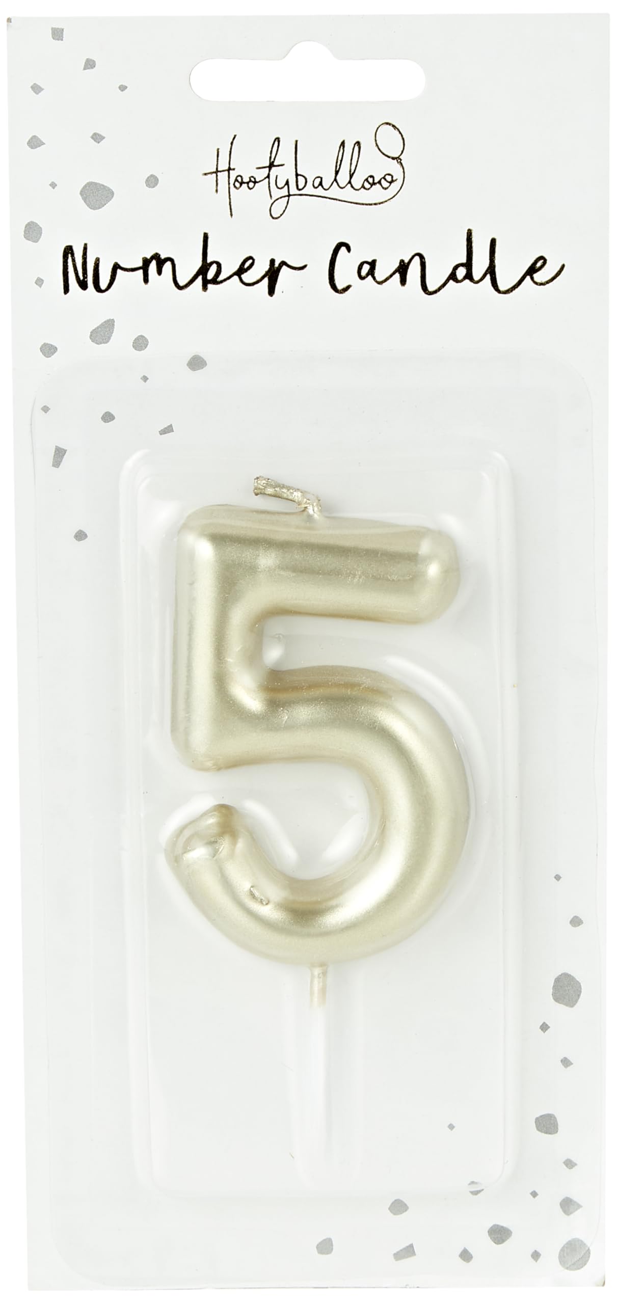 Hootyballoo Gold Number '5' Candle Birthday Number Candle Gold Candle 5th Birthday