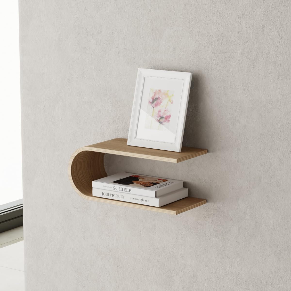 Soporte de pared de madera para rollos de papel higiénico, estante flotante de nogal, estantes suspendidos para guardar pañuelos