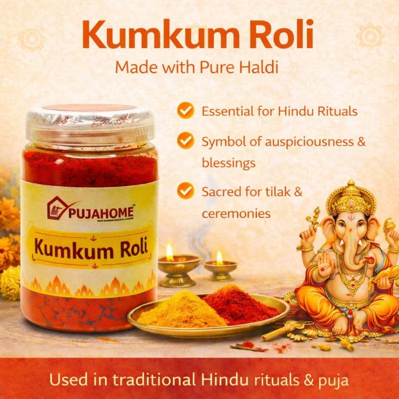 Image of Roli Pure Haldi Kumkum - Original Puja Roli | Natural & Pure kumkum (100g x 2 Box Pack)