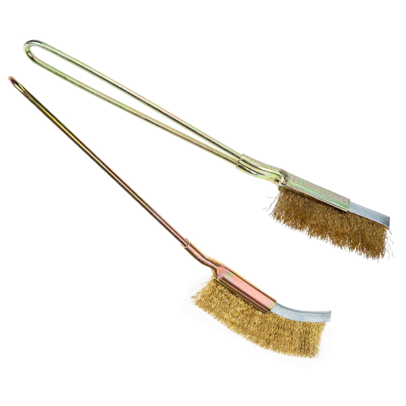 Cabilock 2Pcs Copper Wire Grill Brush with Ergonomic Handle Barbecue for Heavy Duty Scrubbing and Removal for BBQ Grill Maintenance