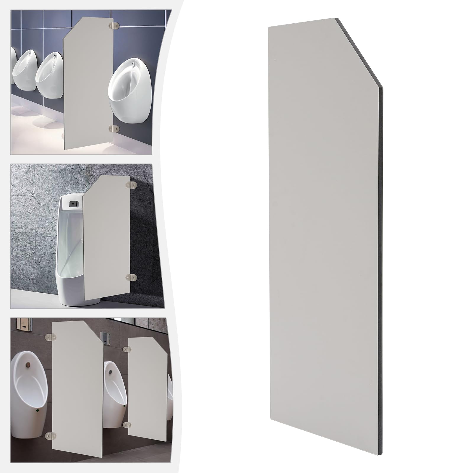 Urinario divisor de pared para inodoro, 90 x 40 cm, color gris claro