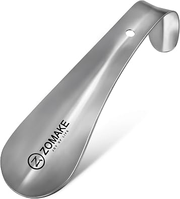 ZOMAKE Metal Shoe Horn, Small Travel Shoehorn for Men Women Kids, 5.9/7.3/7.5 Portable Shoe Spoon Helper
