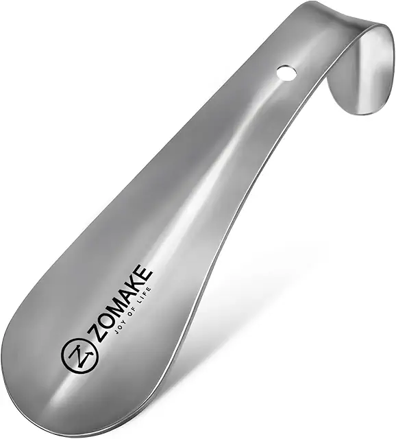 ZOMAKE Metal Shoe Horn - 15cm Compact Shoe Helper for Elderly, Pregnant Women & Children