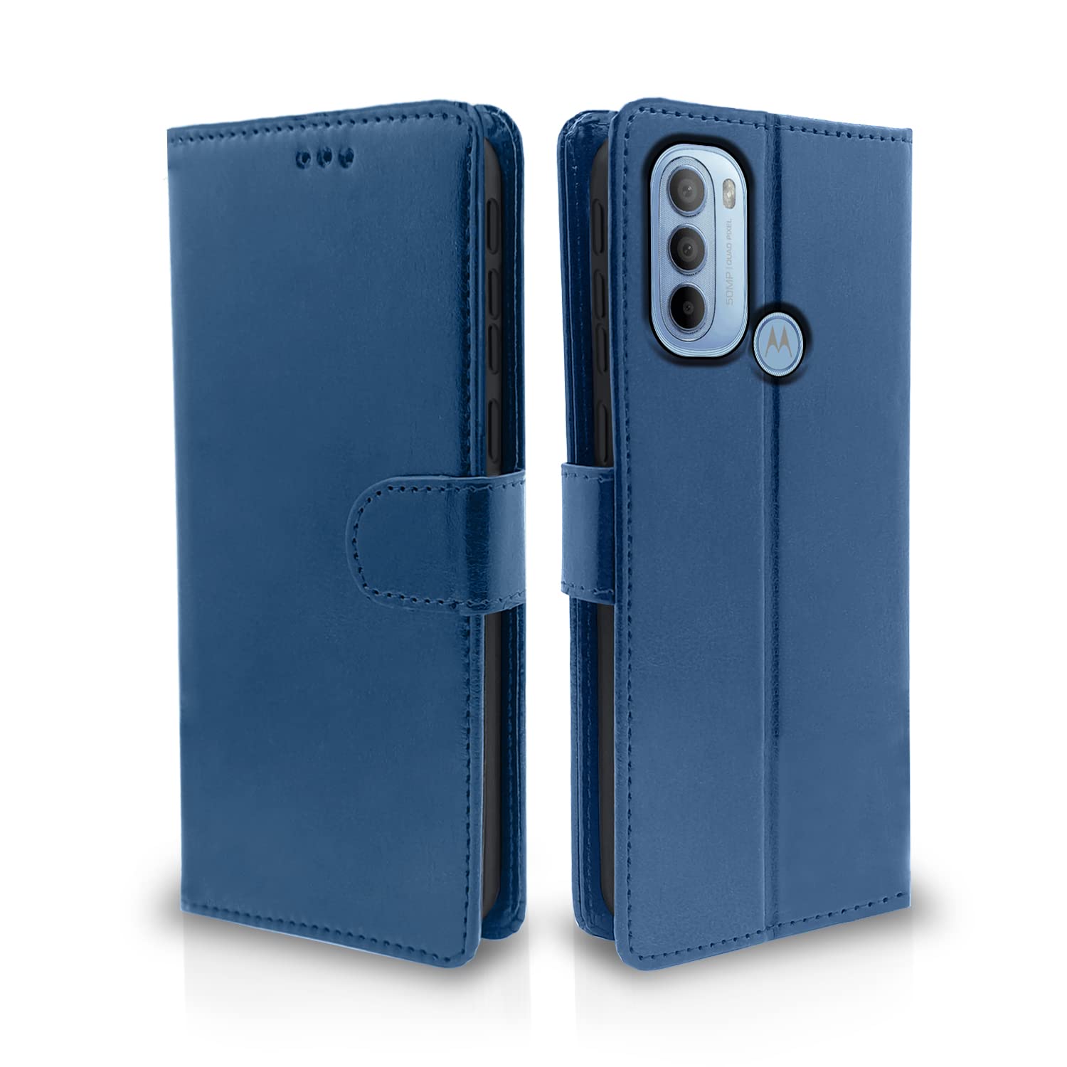Pikkme Moto G31 Flip Cover | PU Leather Finish | 360 Protection | Wallet & Stand | Strong Magnetic Flip Case for Moto G31 (Blue) (B09PN24GWG) Amazon Price History, Amazon Price Tracker