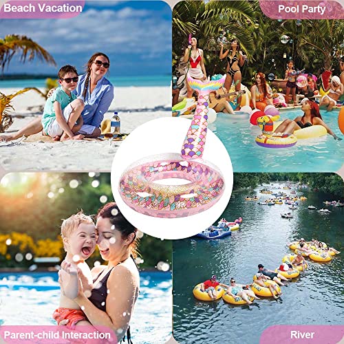 Ginkago Pool Floats Inflatable Swimming Rings Mermaid Tail Tubes Glitters Water Party Summer Beach For Kids And Adults #TOP3