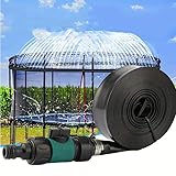 Trampoline Sprinkler 49ft Outdoor Trampoline Backyard Water Park Fun Summer Toys for Water...