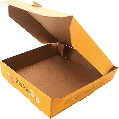 Miniatura 4 de KeaJuidy 12 cajas de pizza, cajas de pizza corrugadas de papel kraft de papel kraft de 7 x 7 pulgadas, cajas de cartón con impresión en color