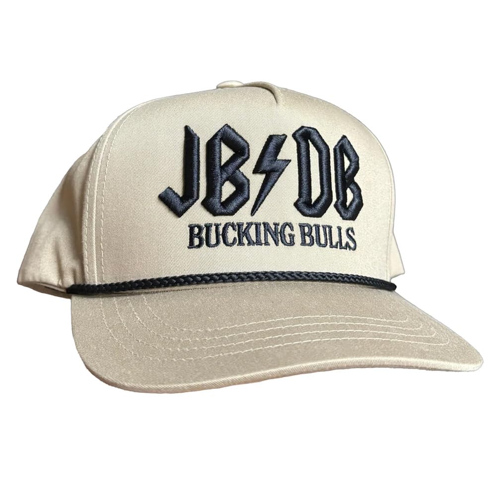 Rodeo Time Women's Tan Dale Brisby Jb Mauney Jb/Db Bucking Bulls Adjustable Snapback Trucker Hat, Vintage Western Baseball Cap, One Size