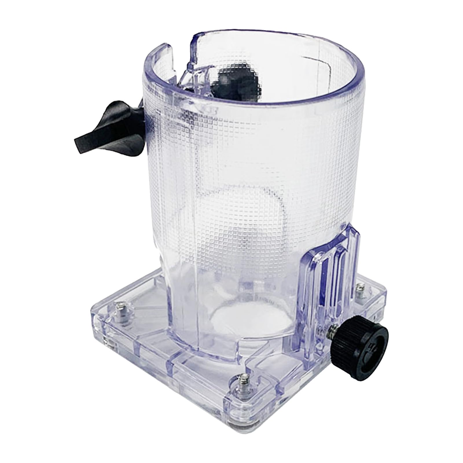 Base de enrutador de madera portátil, metal y plástico, 3.5 x 3.5 pulgadas, base fija, eléctrica con cable