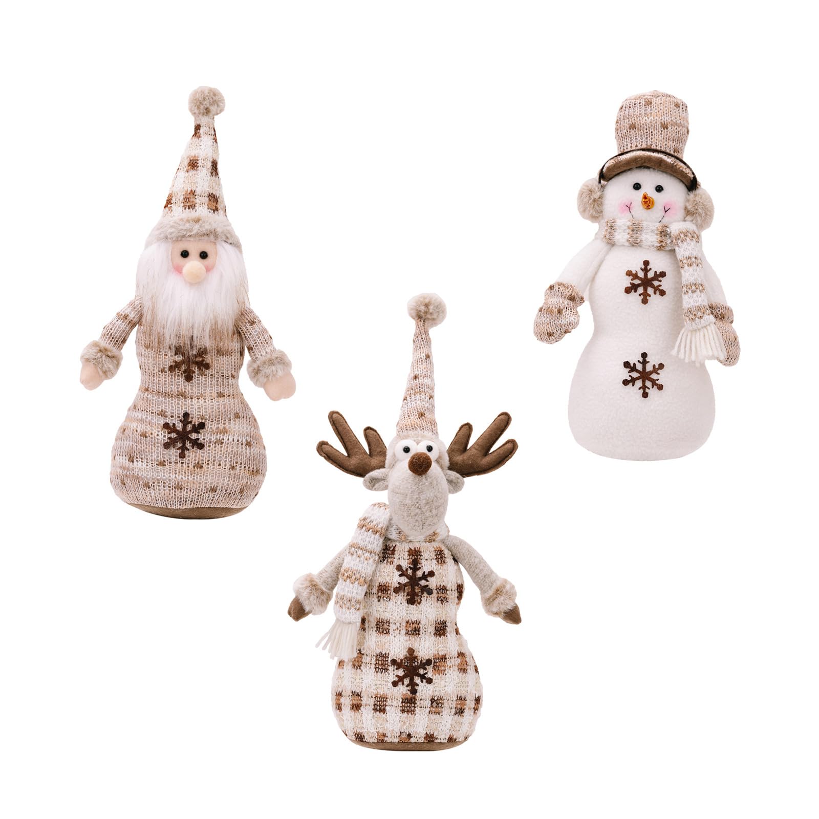 Elnwnnkc Christmas Santa/Snowman/Deer Double Layer Figurine Display Holiday Decoration Decorative Ornament for Table European Styles Figurine