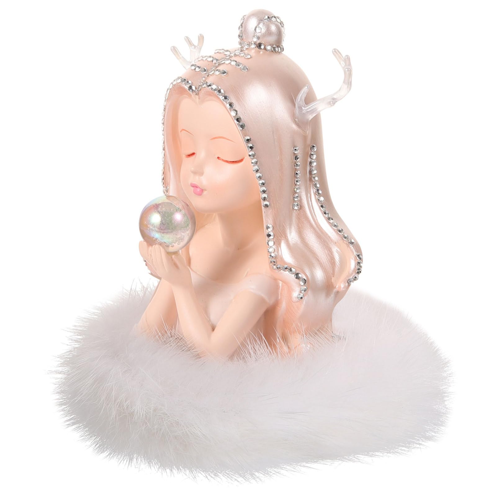 CHILDWEET Profumatore per Auto Decorativo a Forma di Angelo in Resina e Fibra Base Abbinata, Elegante e Facile da Mantenere per Interni Auto