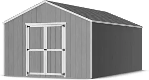 Little Cottage Co. 12x20 Value Gable Shed with Floor, Outdoor Wood Storage Do-It-Yourself Precut Kit