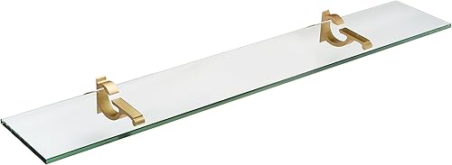 Spancraft Monarch - Estante de vidrio cromado M, 25 x 84 cm10" x 33"