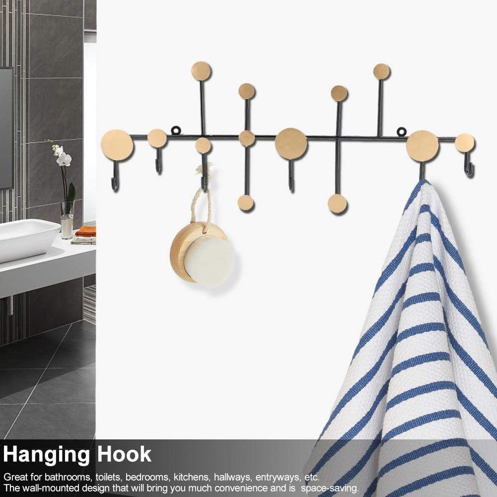 Industrial Style Wall Mounted Coat Rack, Clothes Organizer Hooks Hanger for Hat Bags Towel Living Room Decor, 58cm24cm - Image 6