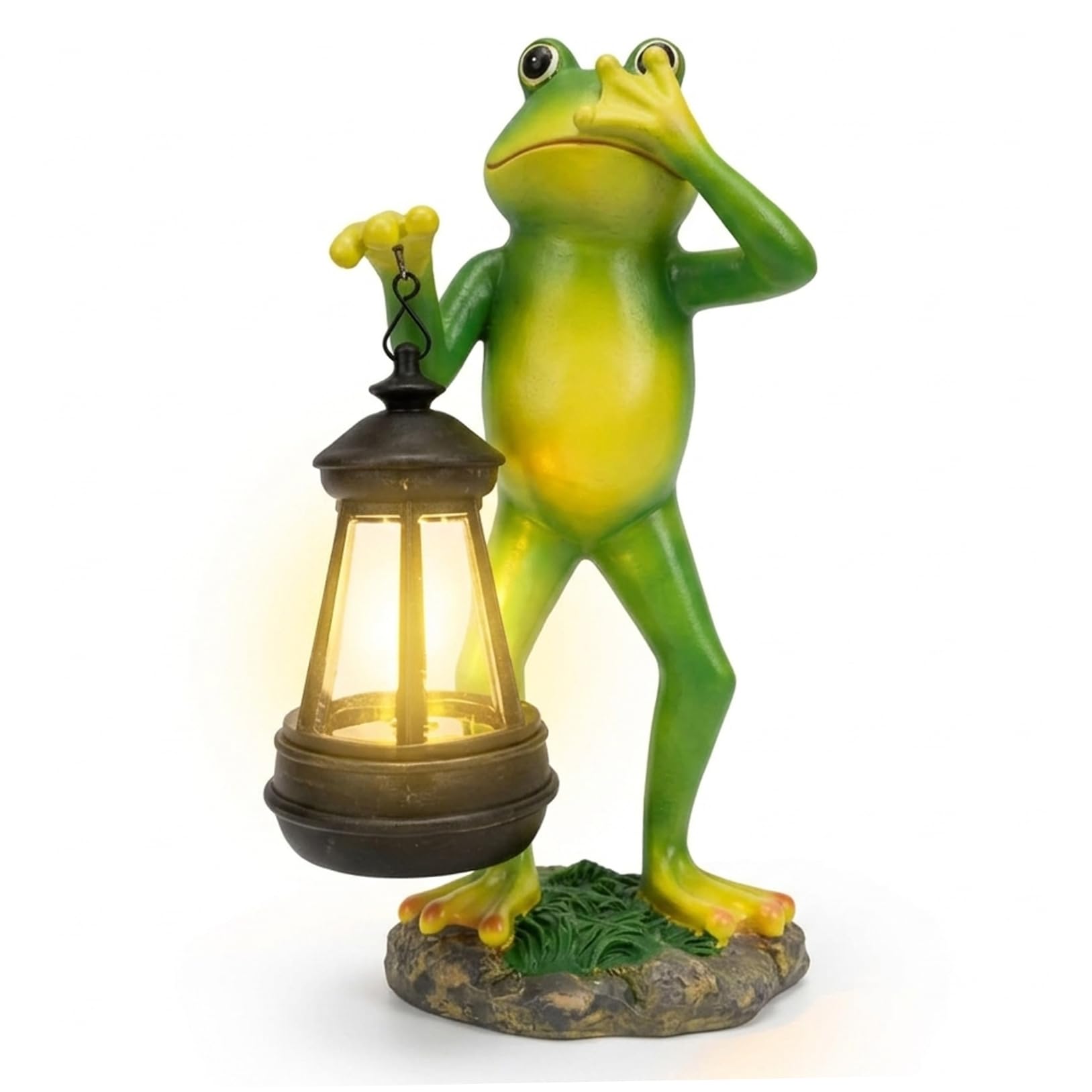 Statues de jardin solaires en forme de grenouille étanche pour pelouse