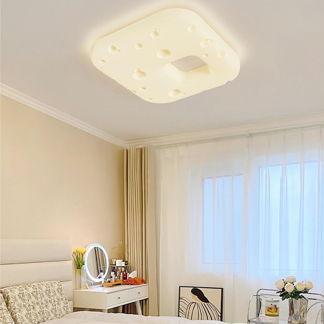 Lampada da soffitto in stile scandinavo, protezione degli occhi, moderna coperta per biscotti per camera da letto, lampada per camera dei bambini e lanterne, 48 cm