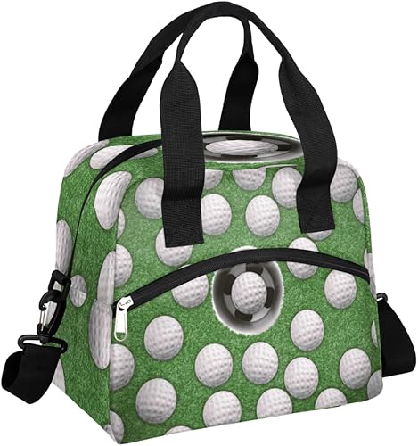 Miniatura 1 de Lonchera con estampado de golf, bolsa aisladaenfriadora para mujeres, hombres, niñas, niños, bolsa de almuerzo con correa ajustable para el hombro,