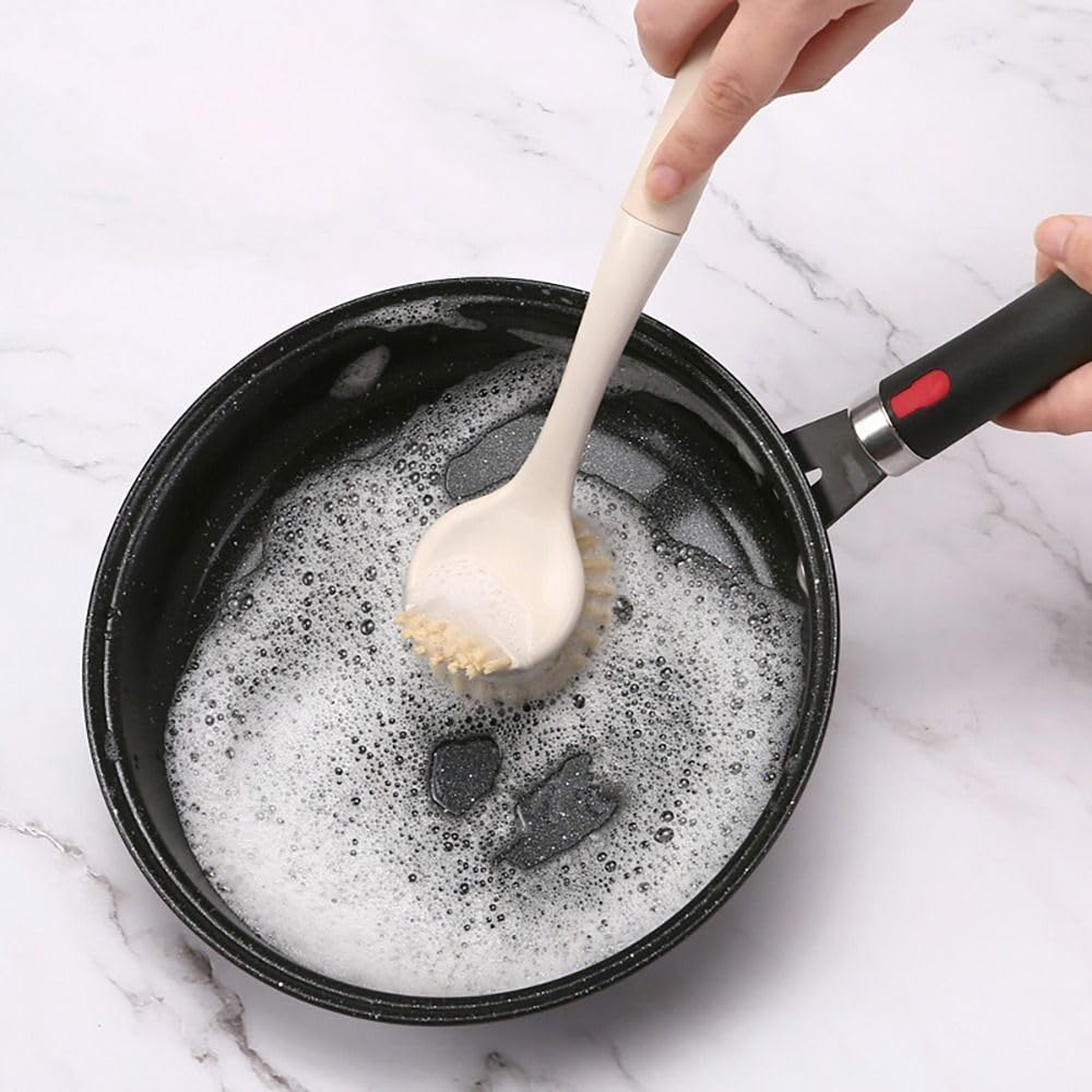 gifthub 2pcs-Scrubber Brush Dish for Kitchen with Stiff, Durable Bristles - Kitchen Sink Cleaning, 2-Sided Scrubbing Brush for Pots, Pans - Kitchen Dish Brush with Long Handle