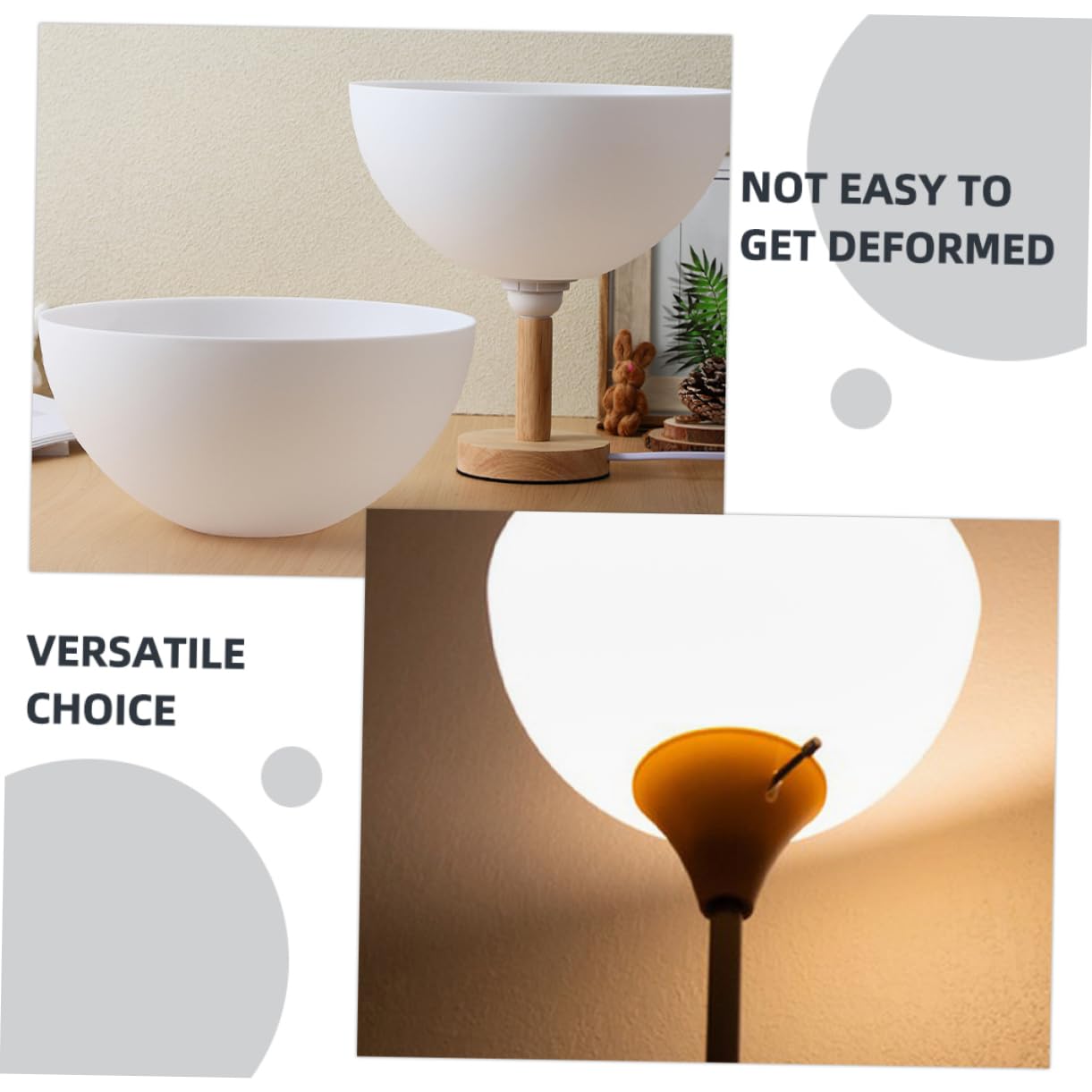 Holibanna Weiße Pilz Lampenschirme Modernes Design für Tischlampen 4 Stück aus Kunststoff Schafft Warme und Gemütliche Atmosphäre Beleuchtungszubehör für Wohnzimmerdekoration