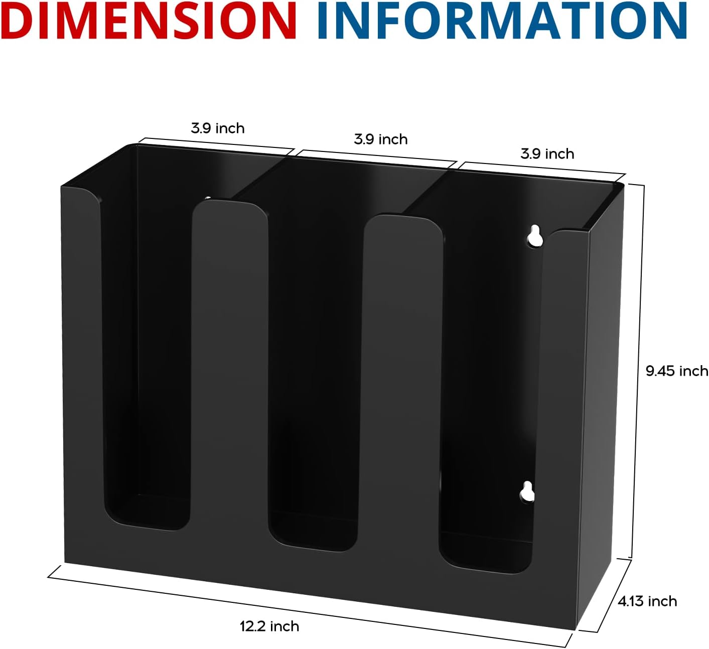 Acrylic Cup and Lid Holder, 3 Compartment, Disposable Coffee Cup Dispenser Cup Storage Organizer, Black image 3 of 7 B0B527LPH2