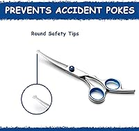 Vista 5 de Maxshop - Tijeras de aseo para perros, 7 pulgadas, profesionales, paquete de 2 tijeras de titanio de acero inoxidable de alta resistencia, kit