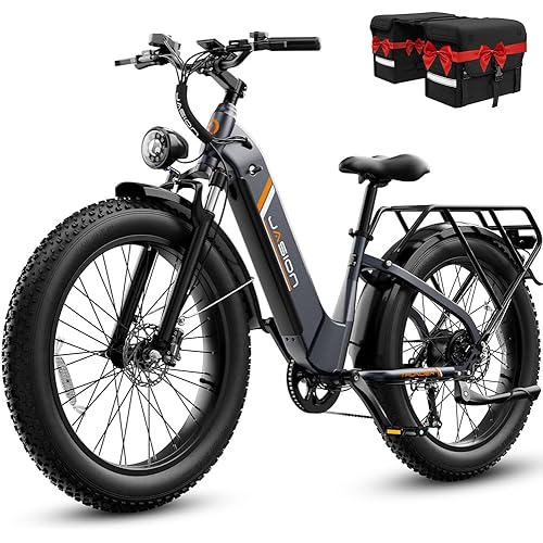 Jasion Thunder Electric Bike for Adults,1500W Peak,26''x 4''Fat Tire E Bikes,80 Miles with 864Wh Removable Battery Ebike, 30+MPH Max Speed Bicycles,Hydraulic Brakes,Front Suspension