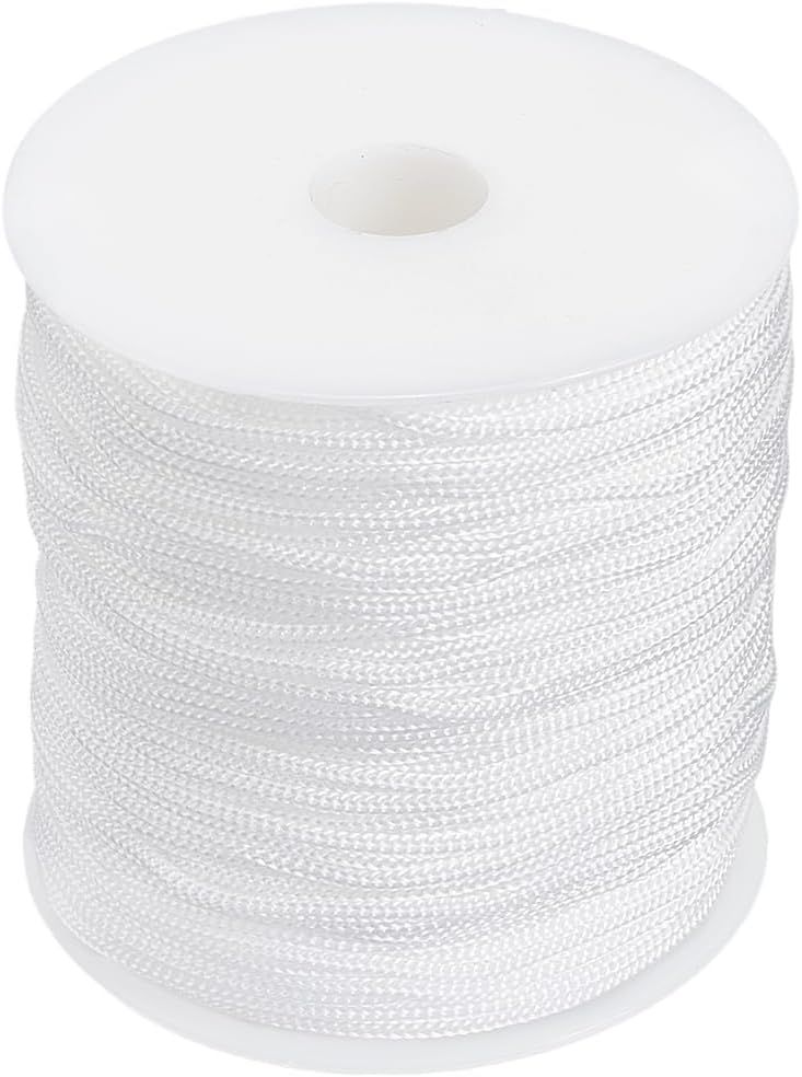 100M/109 Yard 2mm Black Nylon Cord Wind Chime String with Spool Weather Resistant Round Thin Replacement Macrame Thread Trim Accessories for Wind Chime Curtain Beading Jewelry DIY Crafts