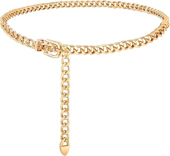 WHIPPY Waist Chain Belt Women Ladies Adjustable Body Waist Link Belts for Jeans Dresses