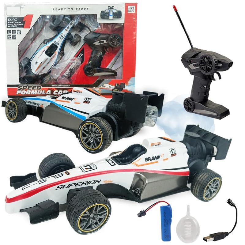 ROZZBY High Speed RC Car Remote Control Car |Smoke Spray Remote Car for Kids 5+ Years | Scale 1:14 Big Formula Car Toys for Boys with Light and Flame – Rechargeable (B0CFHNTF4Q) Amazon Price History, Amazon Price Tracker