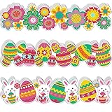 60 Pieces Spring Easter Classroom Bulletin Board Borders Trim Springtime Blooms Flower Border Easter...