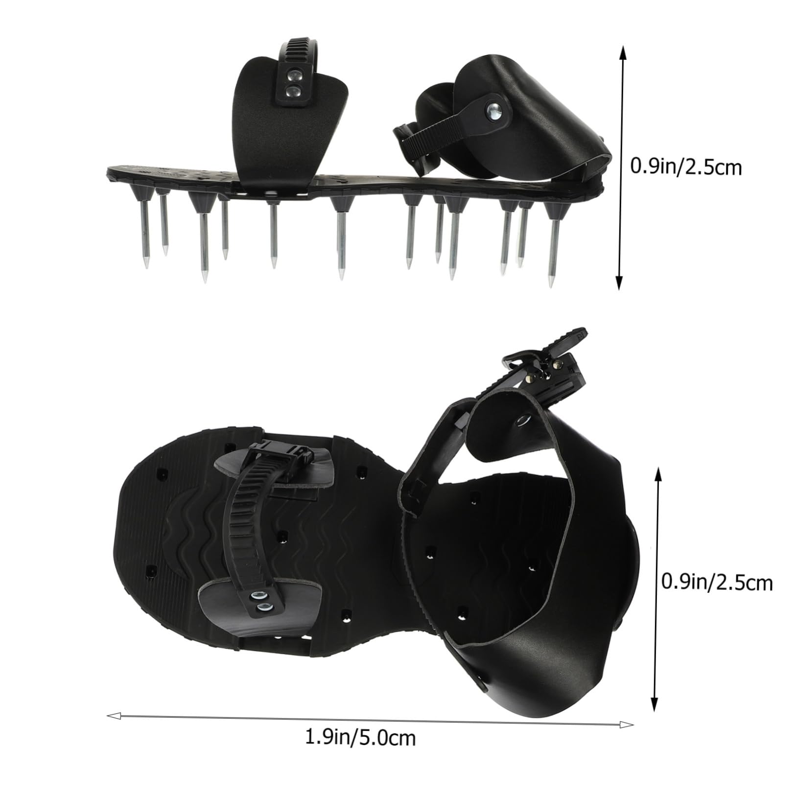 TOYANDONA Zapatos Aireadores de Césped Púas de PU y Correas Ajustables para Jardinería, Mejora la Salud del Césped en Jardines, Negro
