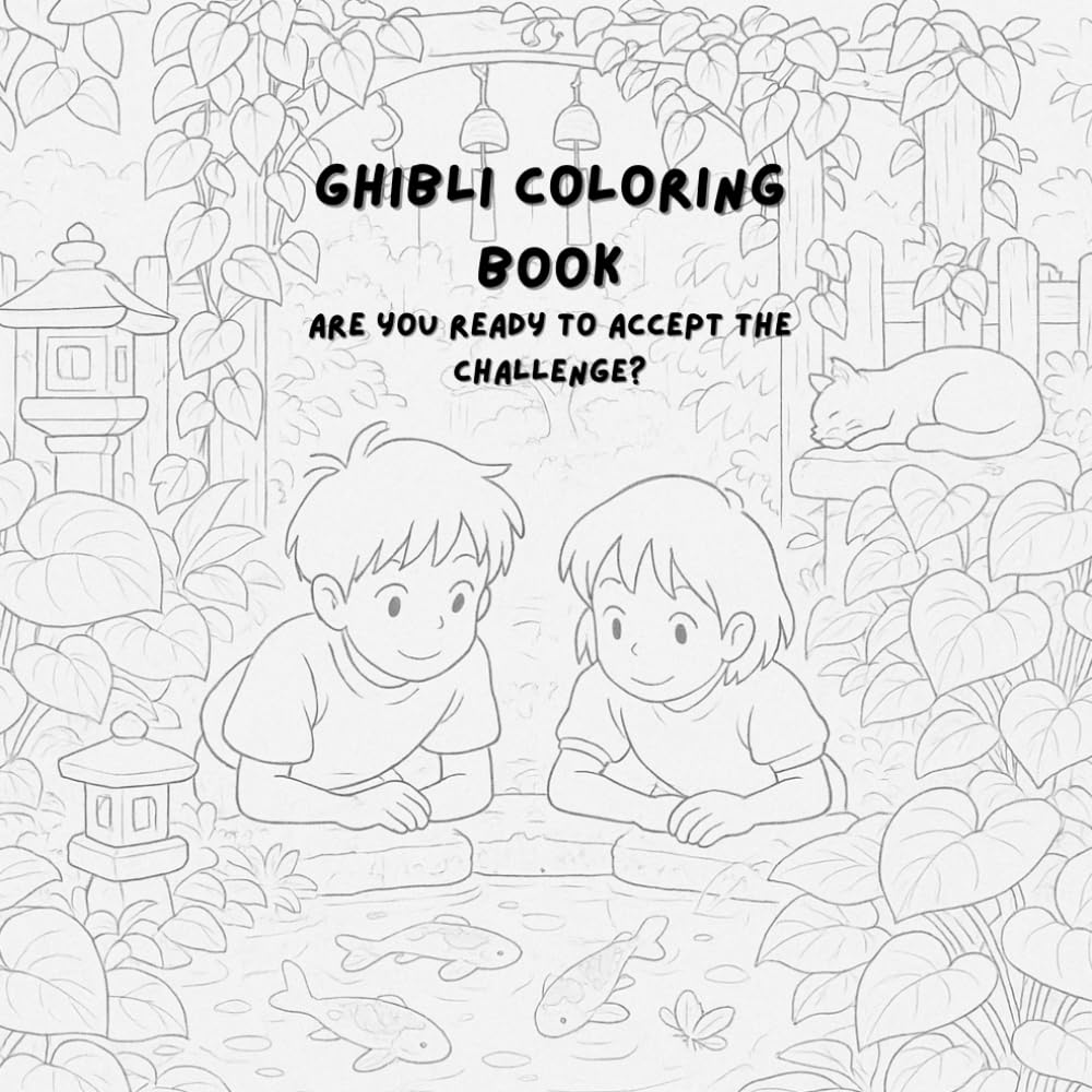 Ghibli Coloring Book: Bring Enchanted Landscapes and Creatures to Life, A Coloring Adventure Inspired by the Magic of Ghibli