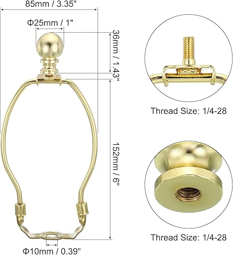 Miniatura 2 de PATIKIL Kit de arpa de lámpara de 6 pulgadas con remate, 2 juegos de soporte de pantalla desmontable, accesorios de iluminación para lámparas de