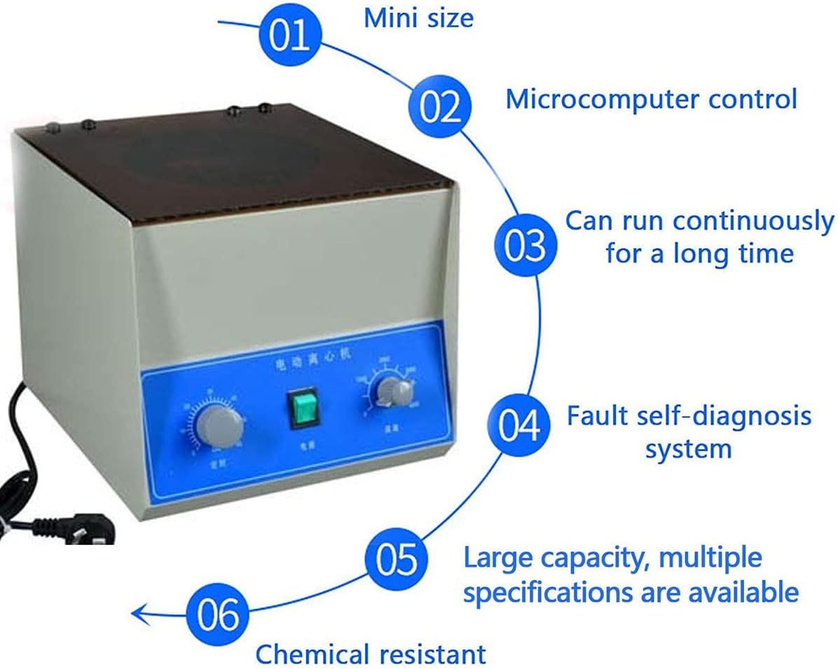 Benchtop Centrifuge,Low Speed Lab Electric Centrifuge,Large Capacity,for Separation of Samples& Qualitative Analysis,15ml*24 (100ml*4)