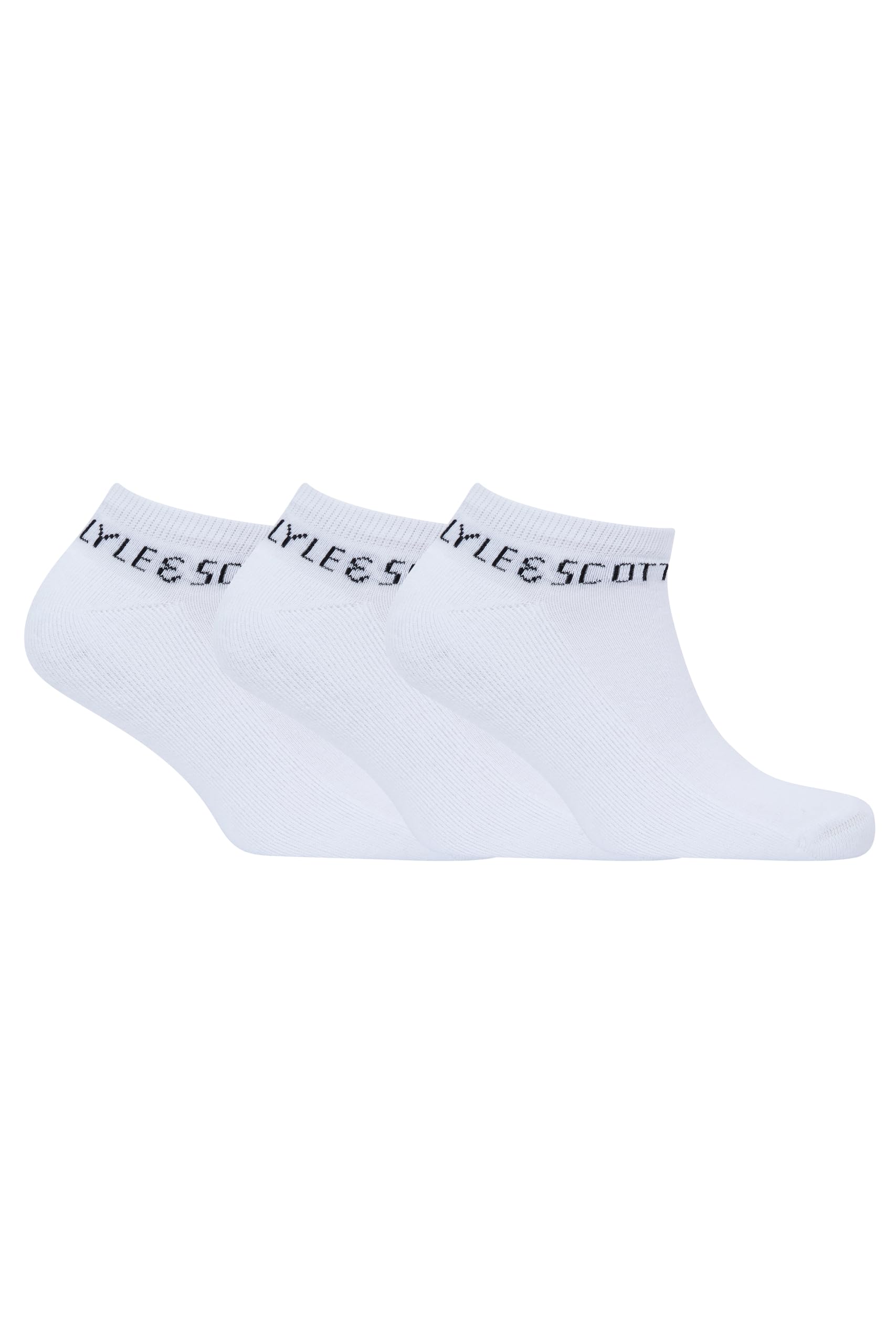 Lyle & Scott Men's White Ankle Sports Socks Chester Pairs Multipack Uk 7-11 (Uk, Alpha, One Regular, Regular, Bright ) Size 3