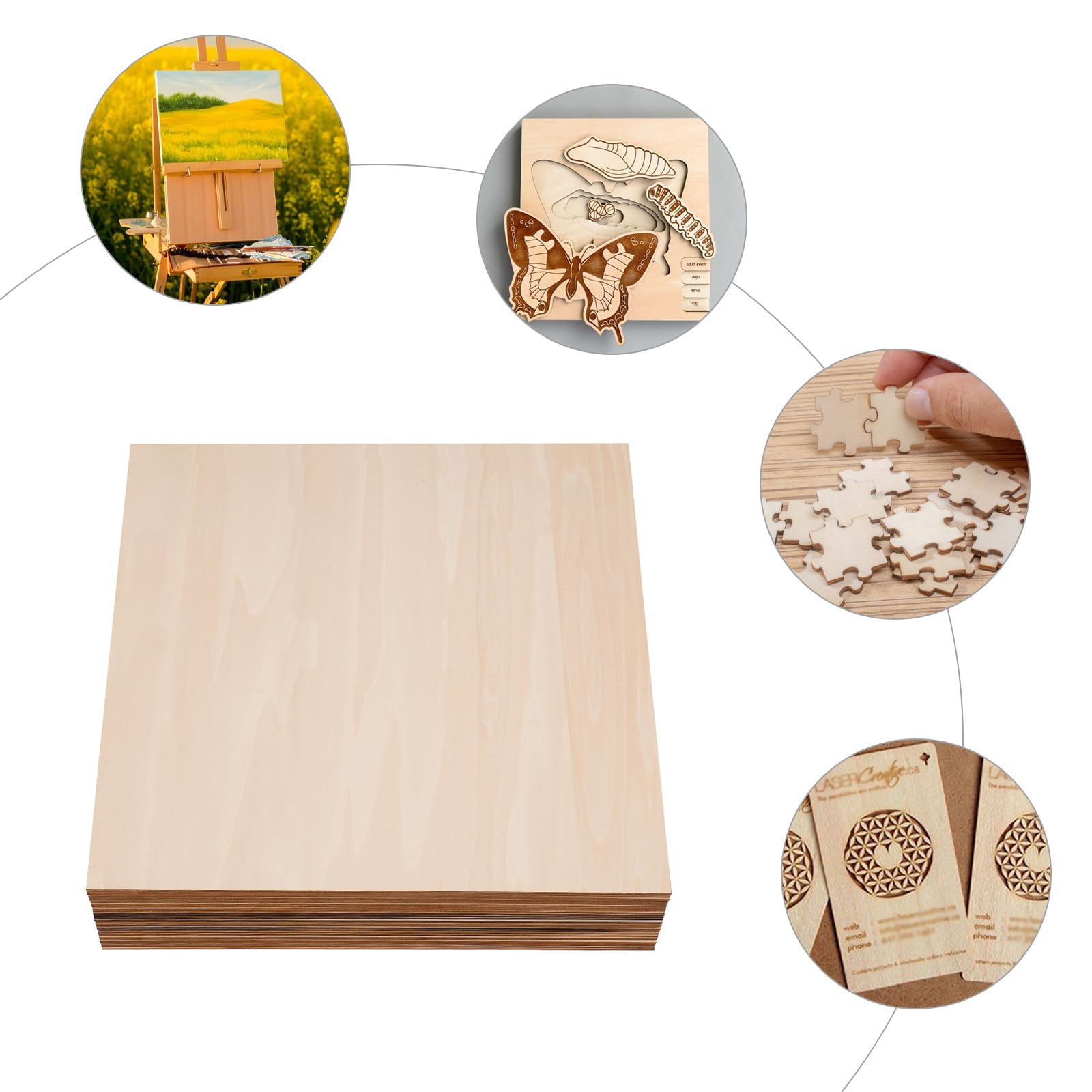 Kwadratowe drewniane płyty do majsterkowania, naturalne, drewniane tabliczki, puste kawałki drewna, prostokątne, puste drewno, 3 mm, płyty drewniane do malowania, wypalarki, dekoracja domu, podstawki