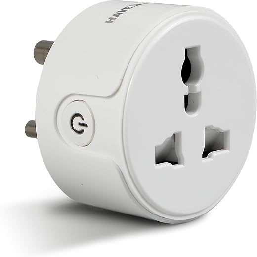 Havells 10 A Wi-Fi Smart Plug (White) with Voice Control &amp; Energy Monitoring — Compatible with Alexa and Google Assistant