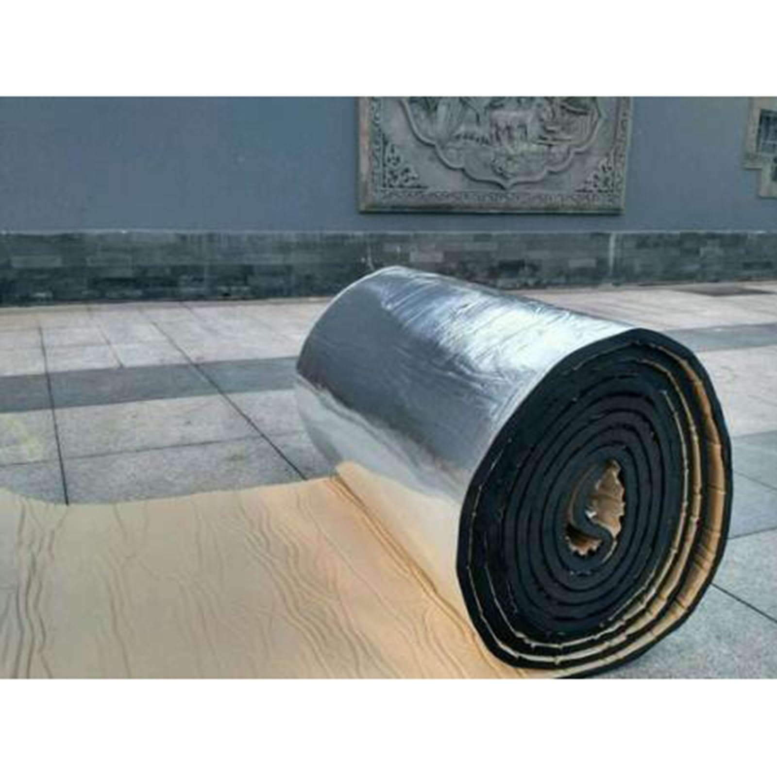 Gomma-plastica in Cotone Isolante Acustico per Auto,Pannello Riflettente Termosifoni,Antivibrante Schiuma Fonoassorbente Autoadesiva Tappeto Isolante(5MM(THk),1 * 3M(3m²))