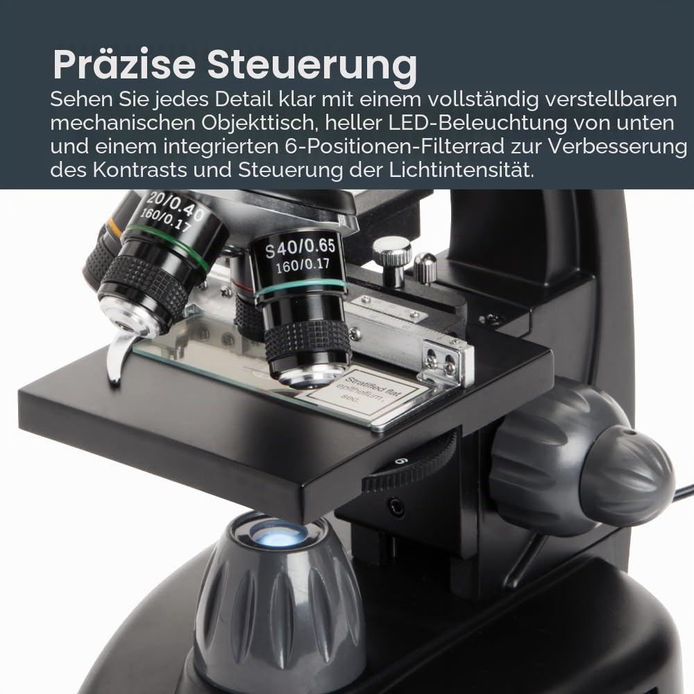 Celestron 44347 TetraView LCD Digitales Touchscreen-Mikroskop, 40- bis 400-fache Vergrößerung, Schwarz/Silber