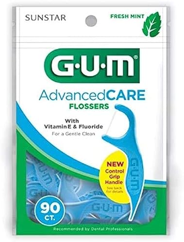 GUM Professional Clean Flossers Fresh Mint - 90 unidades, paquete de 5