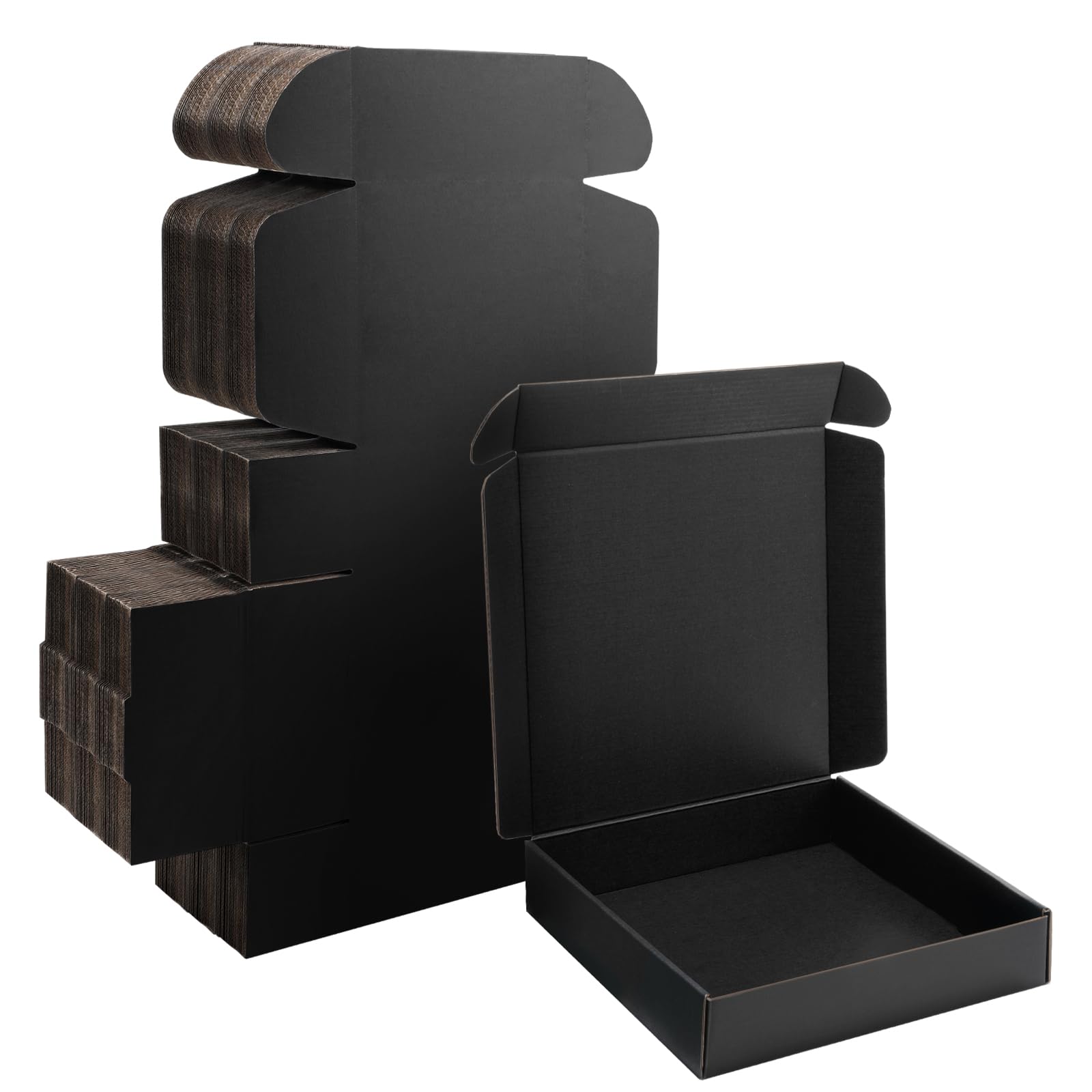 Yidomto 10x10x2 Black Shipping Boxes Small - 25 Pack Corrugated Cardboard Mailer Boxes for Packaging, Mailing, Gift Giving | Sturdy, Recyclable, Perfect for Small Business Supplies, Ecommerce — image 1