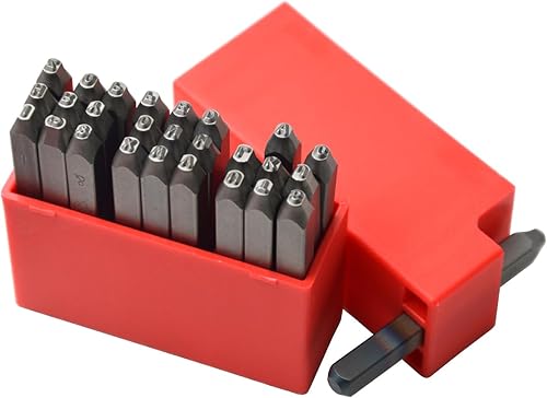 Vista 84 de Wokesi Kit de alfabeto de letras mayúsculas de 1/8" (3 mm) de altura, de acero, para timbre a mano, presión, para molde, código, etiqueta