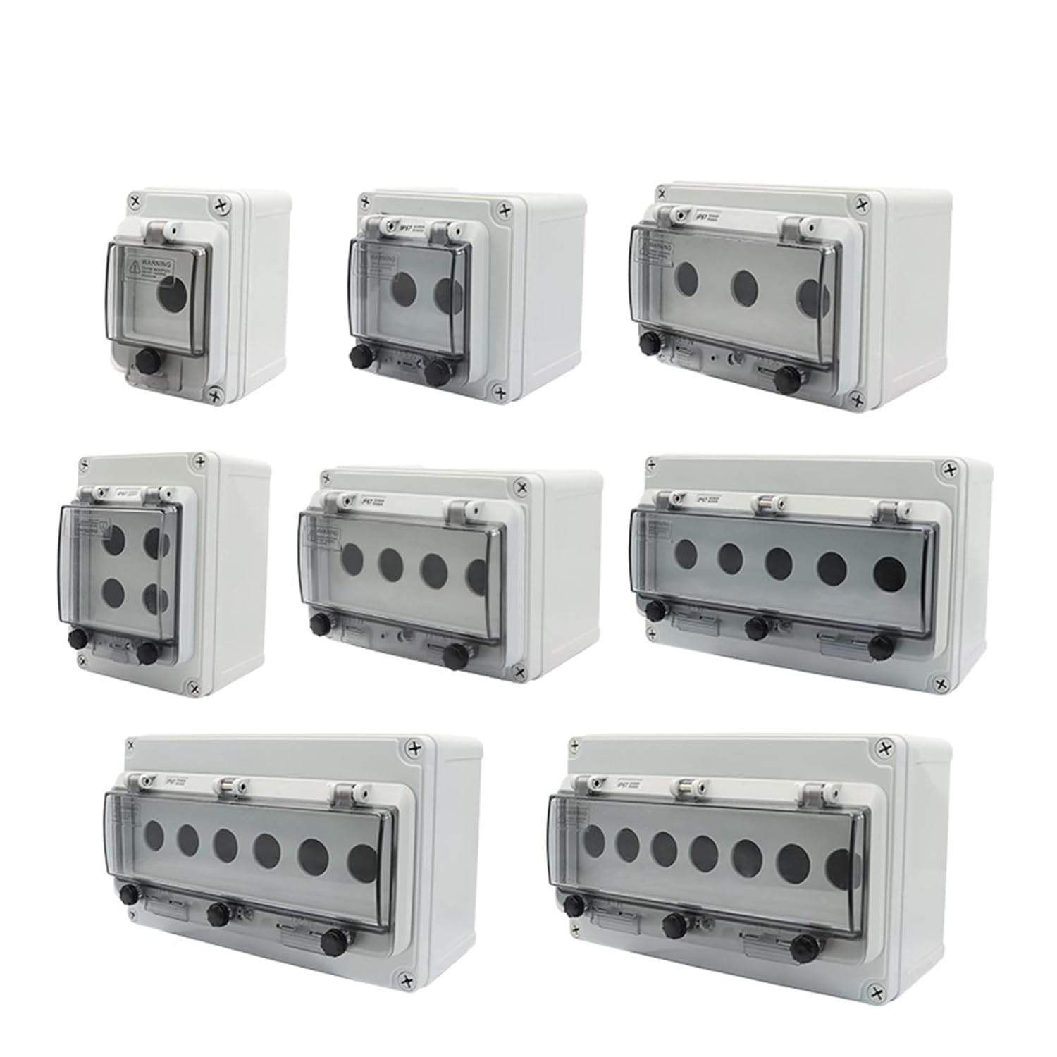 Emergency Stop Switch Control Box Outdoor Button with Protective Cover Waterproof Urgent IP67(2) Controls Switches