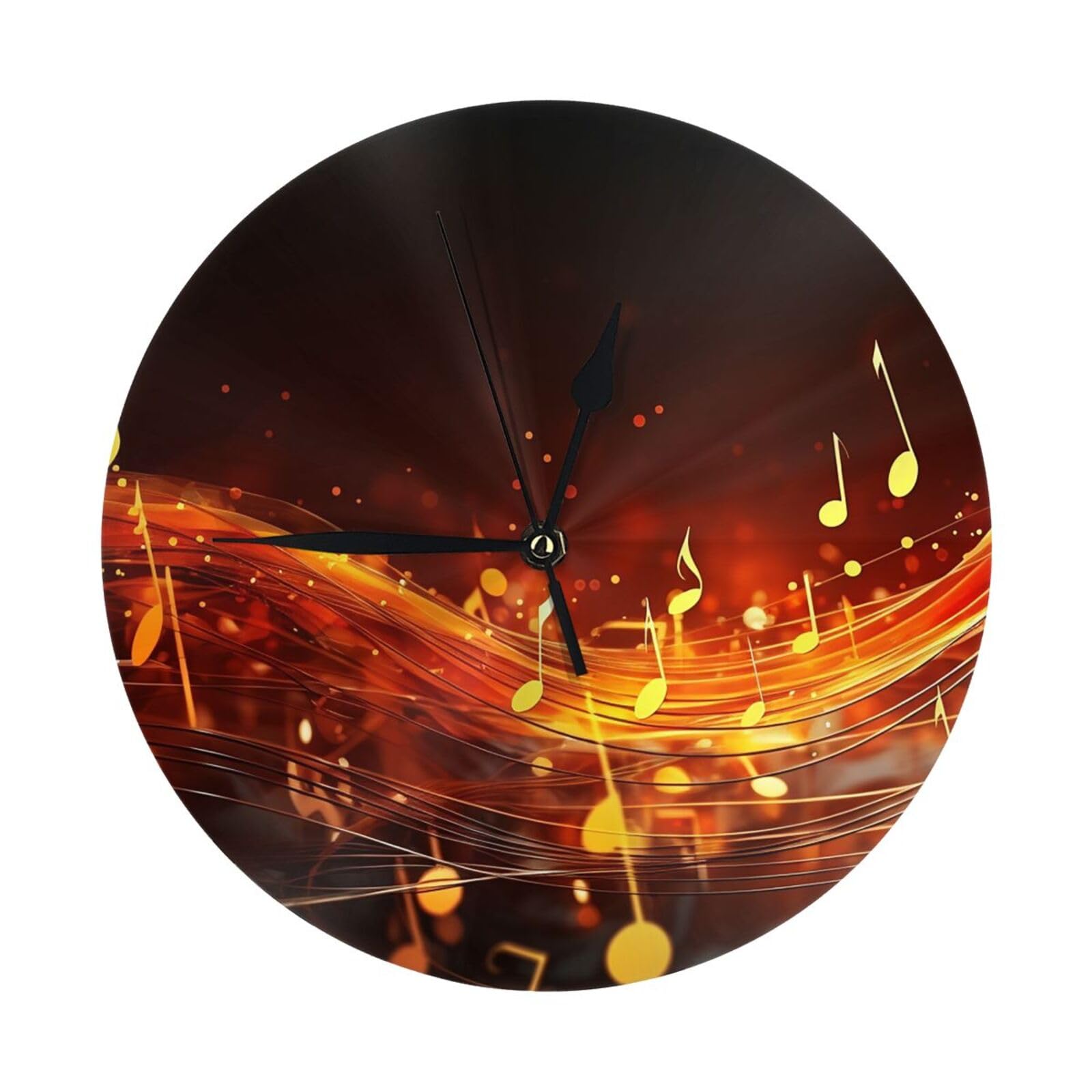 Horloge murale note de musique rouge de 25,4 cm pour salon