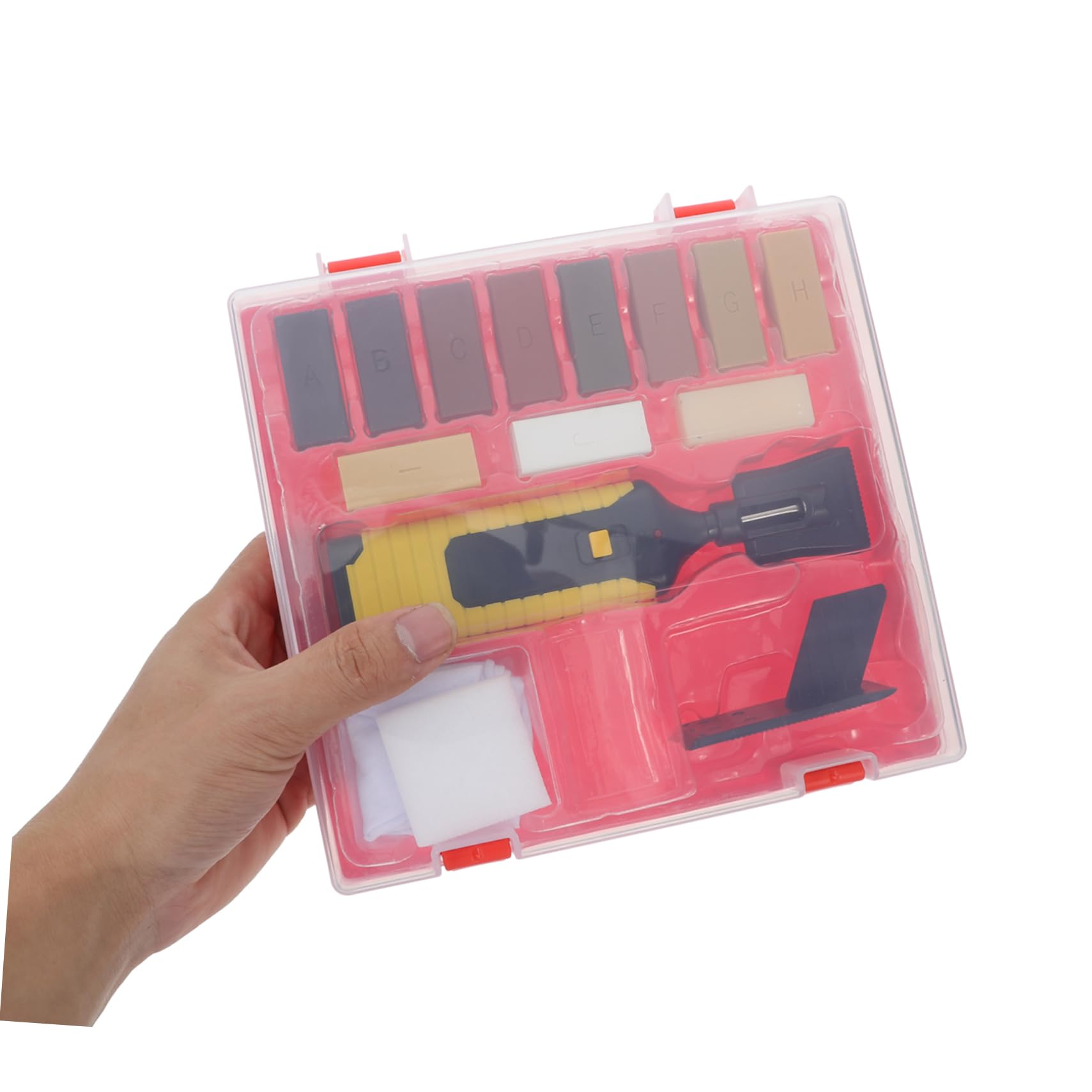 Lurrose Kit Reparación Madera para Pisos y Muebles, Reparación de Rayones y Grietas, con Cera, Resina, Esponja y Pen Eléctrica para Hogar