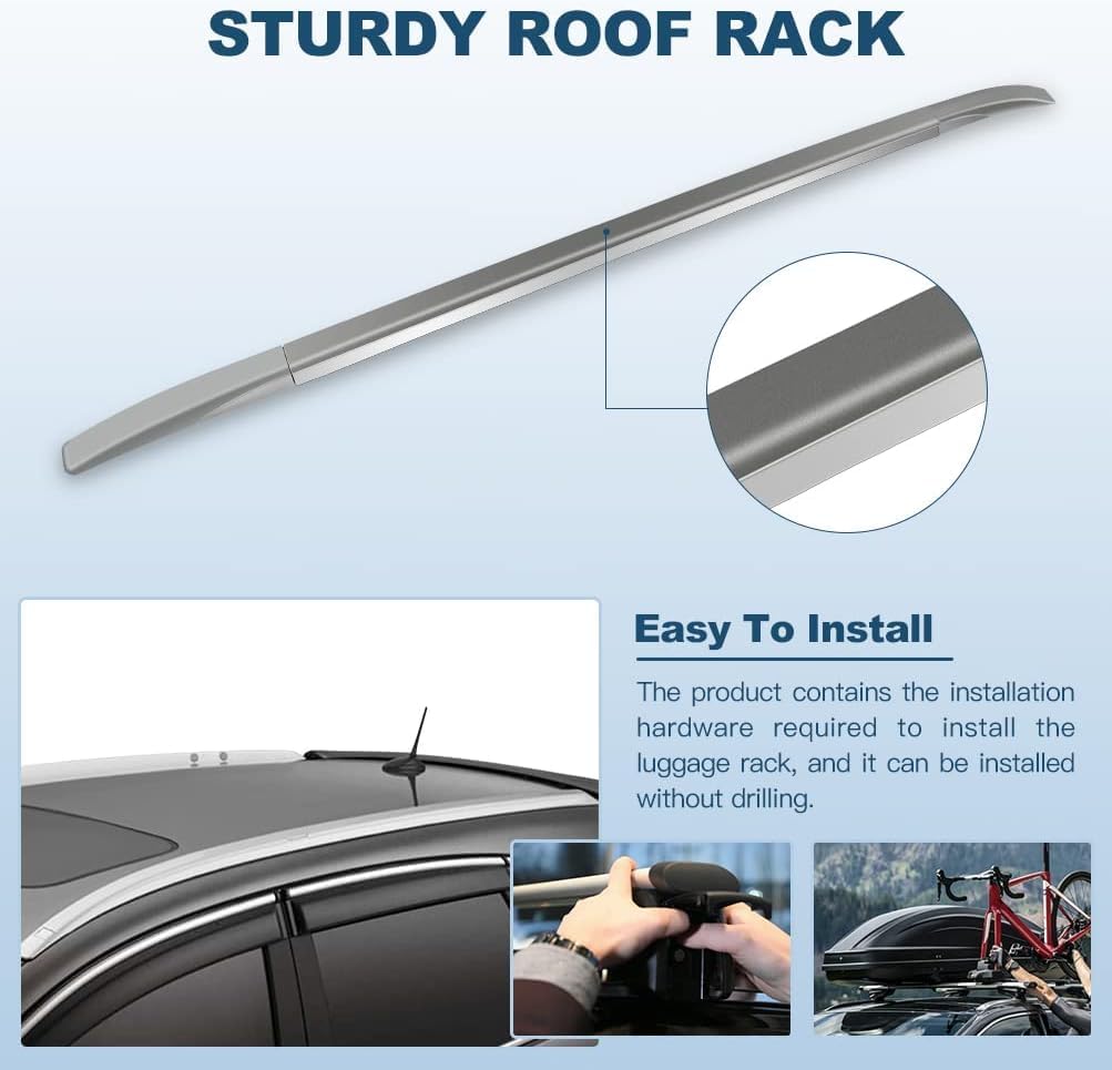 Top Rails Roof Rack Cross Bar Cargo Carrier Fit for Mitsubishi Outlander 2022 2023 2024,for Mitsubishi Outlander 2022-2024 Roof Rack Side Rails, Silver