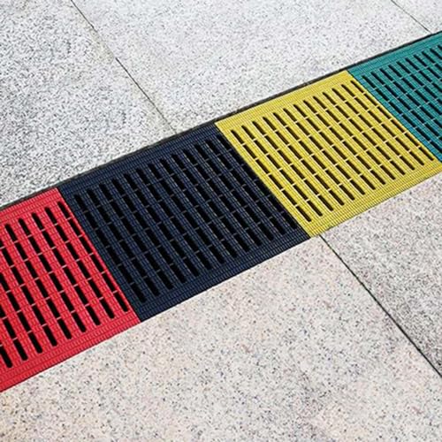 griglia scolo acqua piovana Colori multipli Coperture per griglie all'aperto per scarichi, per parco giochi/campo da calcio/campo da basket/giardino/terrazza, Copertura del fosso di drenaggio tagliata
